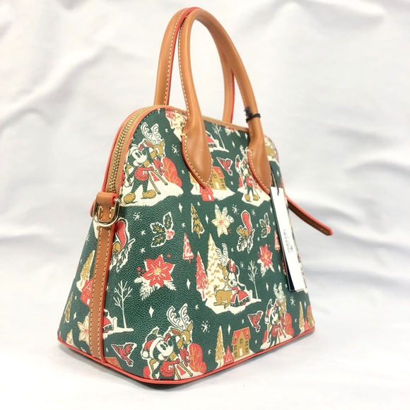 2022 Disney Dooney & Bourke Mickey & Minnie Christmas Holiday Satchel Bag A NEW - Picture 4 of 6